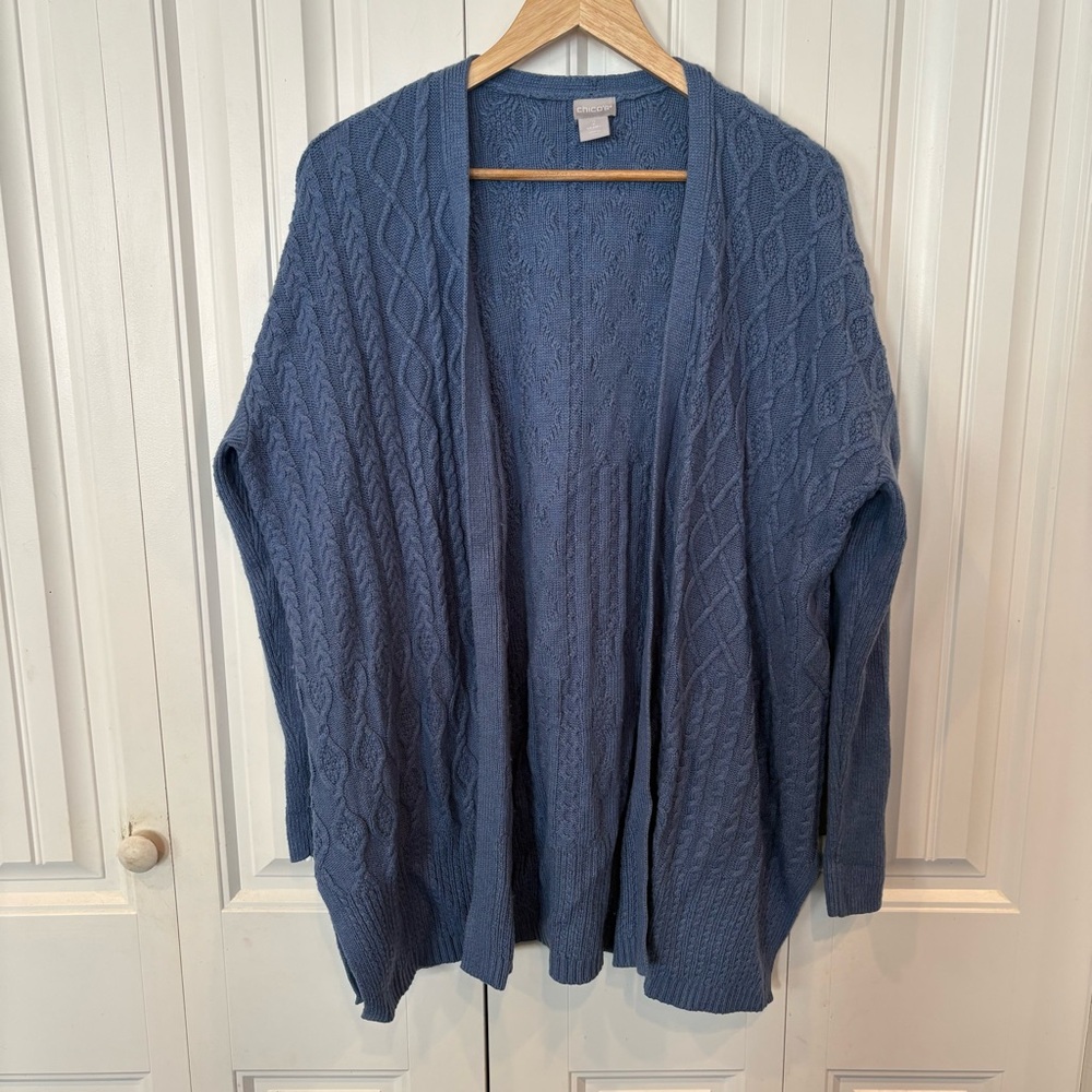 Chico’s Blue Sweater Cardigan Size 2 (Size Large)